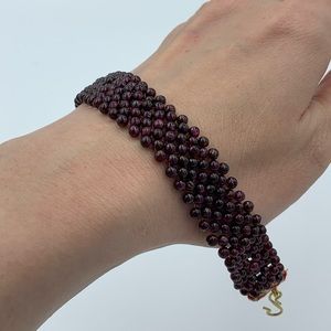 Garnet woven bracelet
